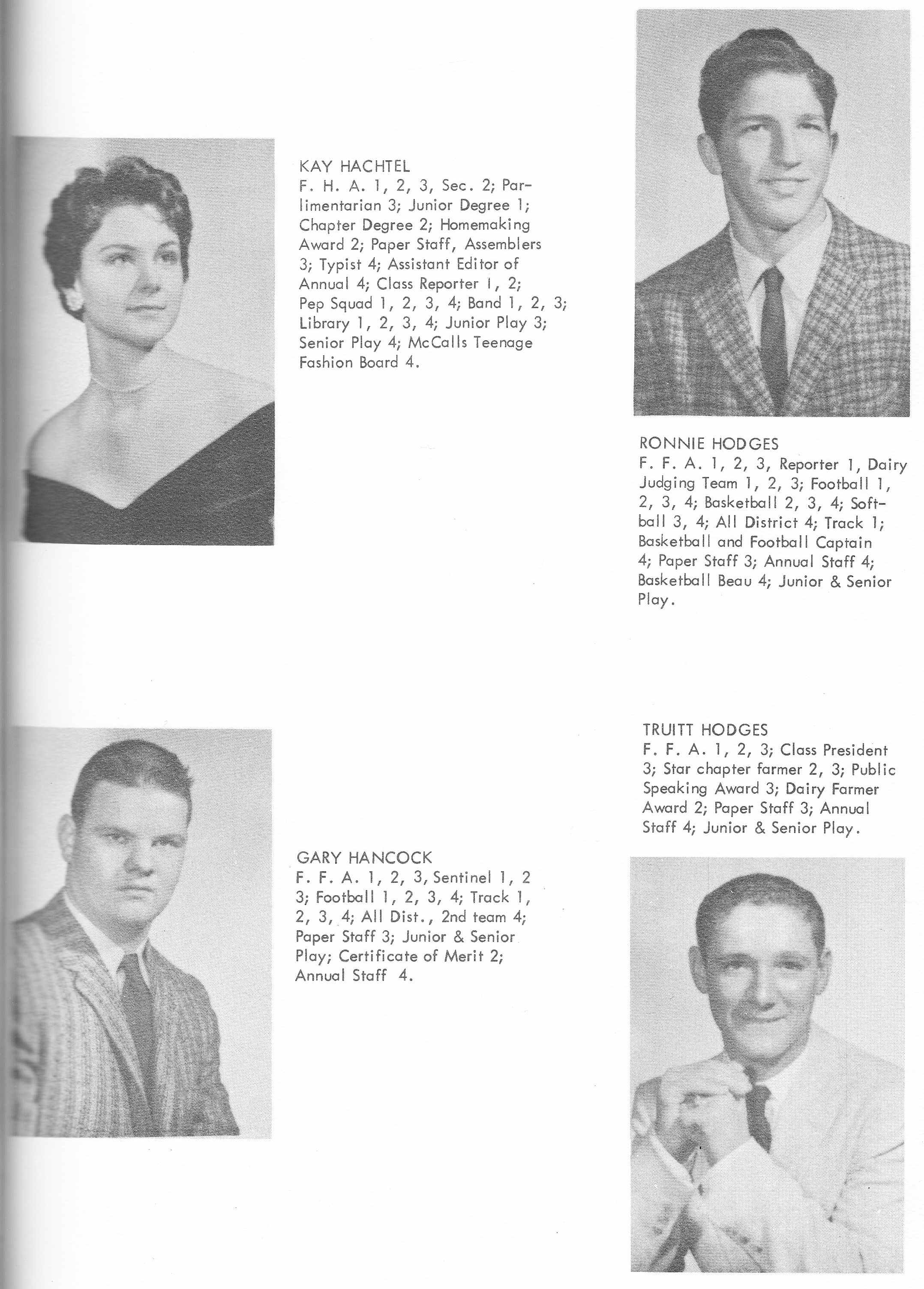 Pages of the 1960 Alvord TX School Yearbook